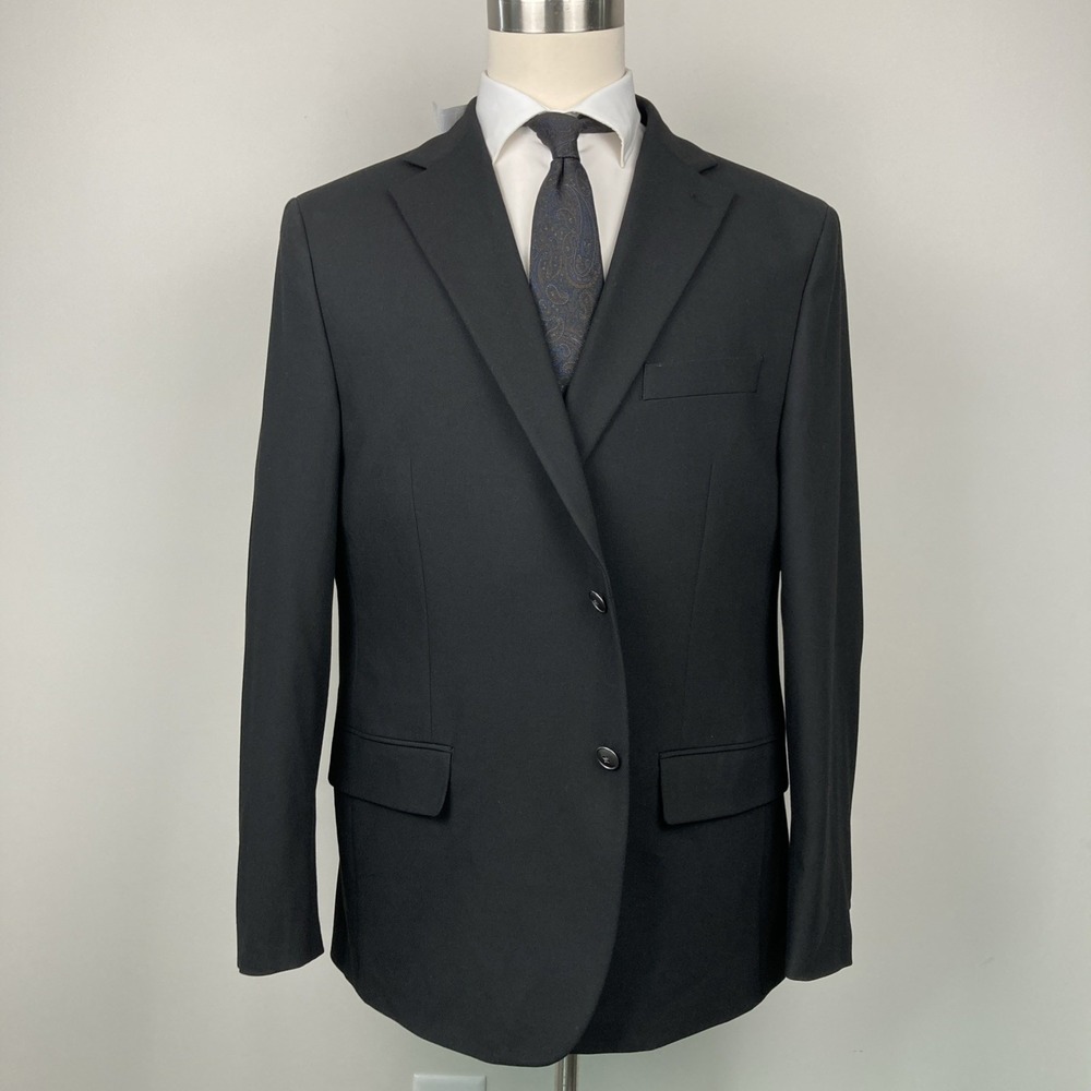 Michael Kors Mens Modern fit Sport Coat Blazer 46R Black Solid Stretch